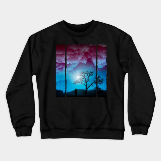 Fierce Sky - Surreal Night Scene Crewneck Sweatshirt by DyrkWyst